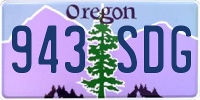 OR license plate 943SDG
