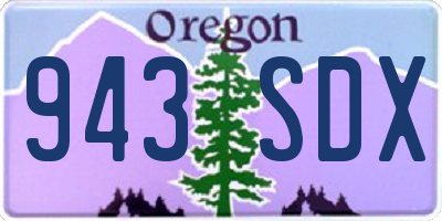 OR license plate 943SDX