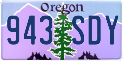 OR license plate 943SDY