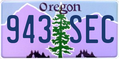 OR license plate 943SEC