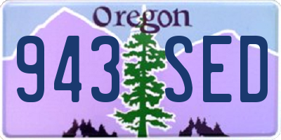 OR license plate 943SED