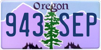 OR license plate 943SEP