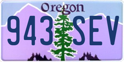 OR license plate 943SEV