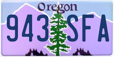 OR license plate 943SFA