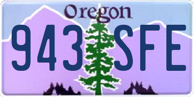OR license plate 943SFE