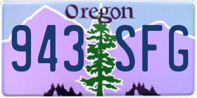 OR license plate 943SFG