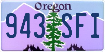 OR license plate 943SFI