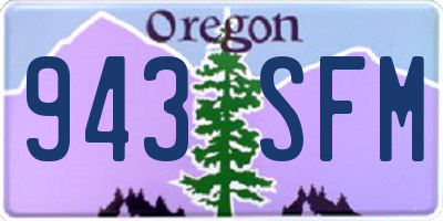 OR license plate 943SFM
