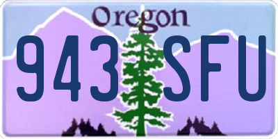 OR license plate 943SFU