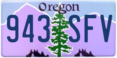 OR license plate 943SFV
