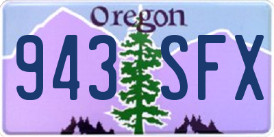 OR license plate 943SFX
