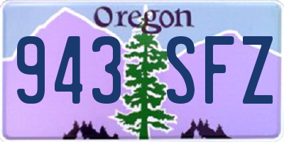 OR license plate 943SFZ