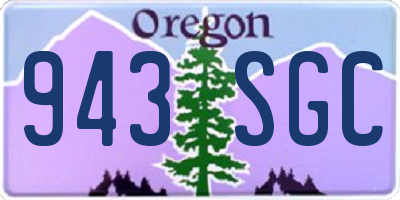 OR license plate 943SGC