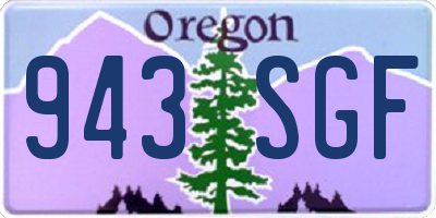 OR license plate 943SGF