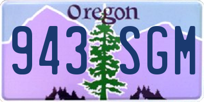 OR license plate 943SGM