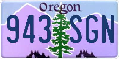 OR license plate 943SGN