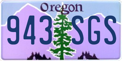 OR license plate 943SGS