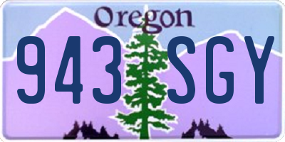 OR license plate 943SGY