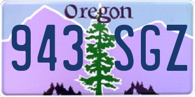 OR license plate 943SGZ