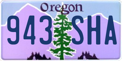 OR license plate 943SHA