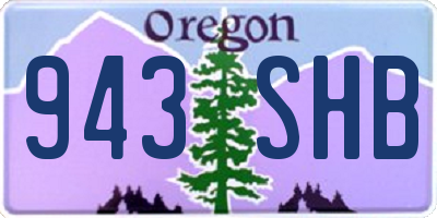 OR license plate 943SHB
