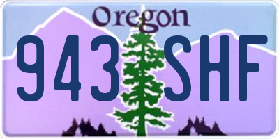 OR license plate 943SHF