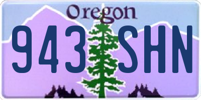 OR license plate 943SHN