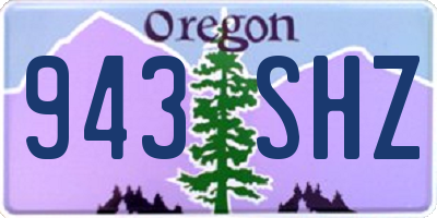 OR license plate 943SHZ