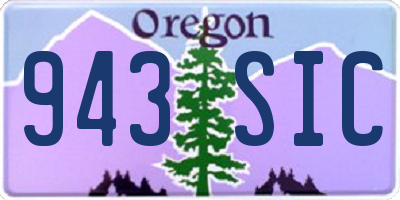 OR license plate 943SIC
