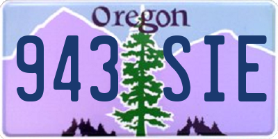 OR license plate 943SIE