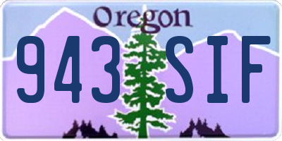 OR license plate 943SIF