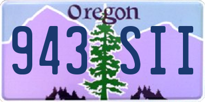 OR license plate 943SII