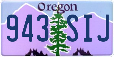 OR license plate 943SIJ