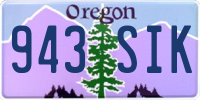 OR license plate 943SIK