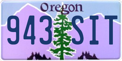 OR license plate 943SIT
