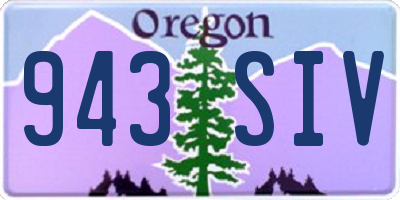OR license plate 943SIV