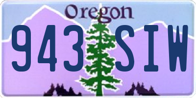 OR license plate 943SIW