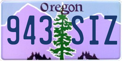 OR license plate 943SIZ