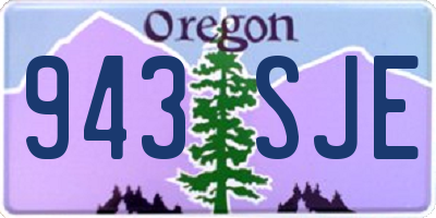 OR license plate 943SJE