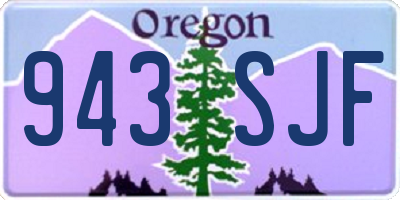 OR license plate 943SJF