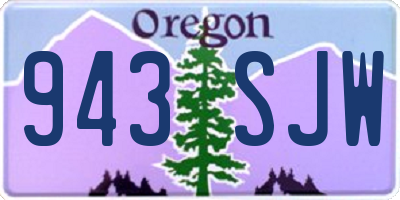 OR license plate 943SJW