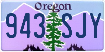 OR license plate 943SJY