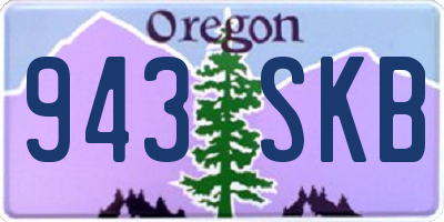 OR license plate 943SKB