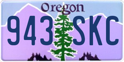 OR license plate 943SKC