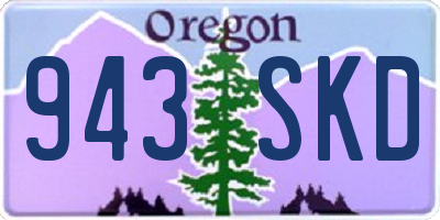 OR license plate 943SKD