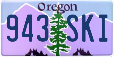 OR license plate 943SKI