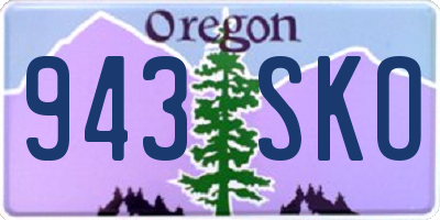OR license plate 943SKO