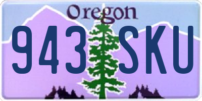 OR license plate 943SKU