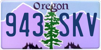 OR license plate 943SKV