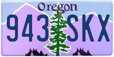 OR license plate 943SKX